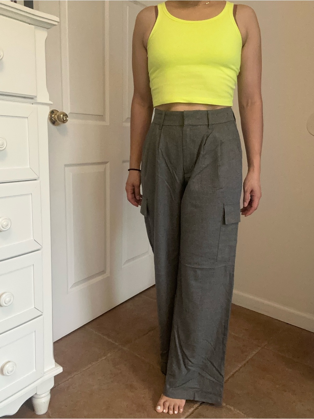 Hollister Gray Wide-Leg Cargo Pants